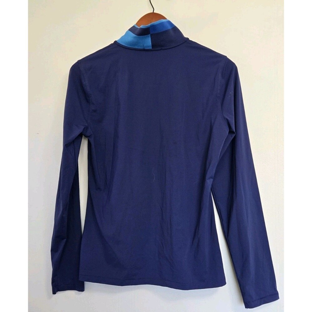G/FORE 1/4 Zip Polo Womens M Blue Color Block Collar Tech Golf Casual Preppy - Picture 6 of 8